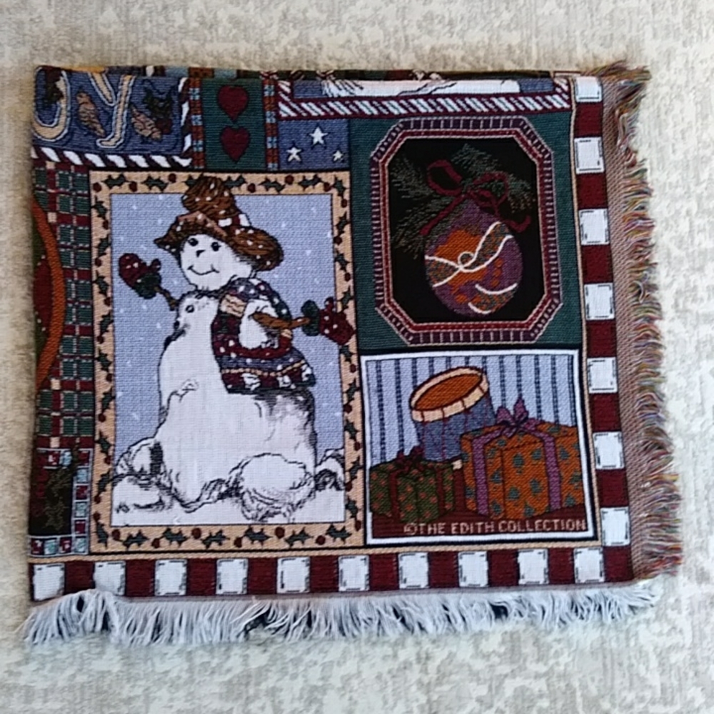 Goodwin Weavers Edith Collection Holiday Fringe Throw Blanket 48.5 x 58